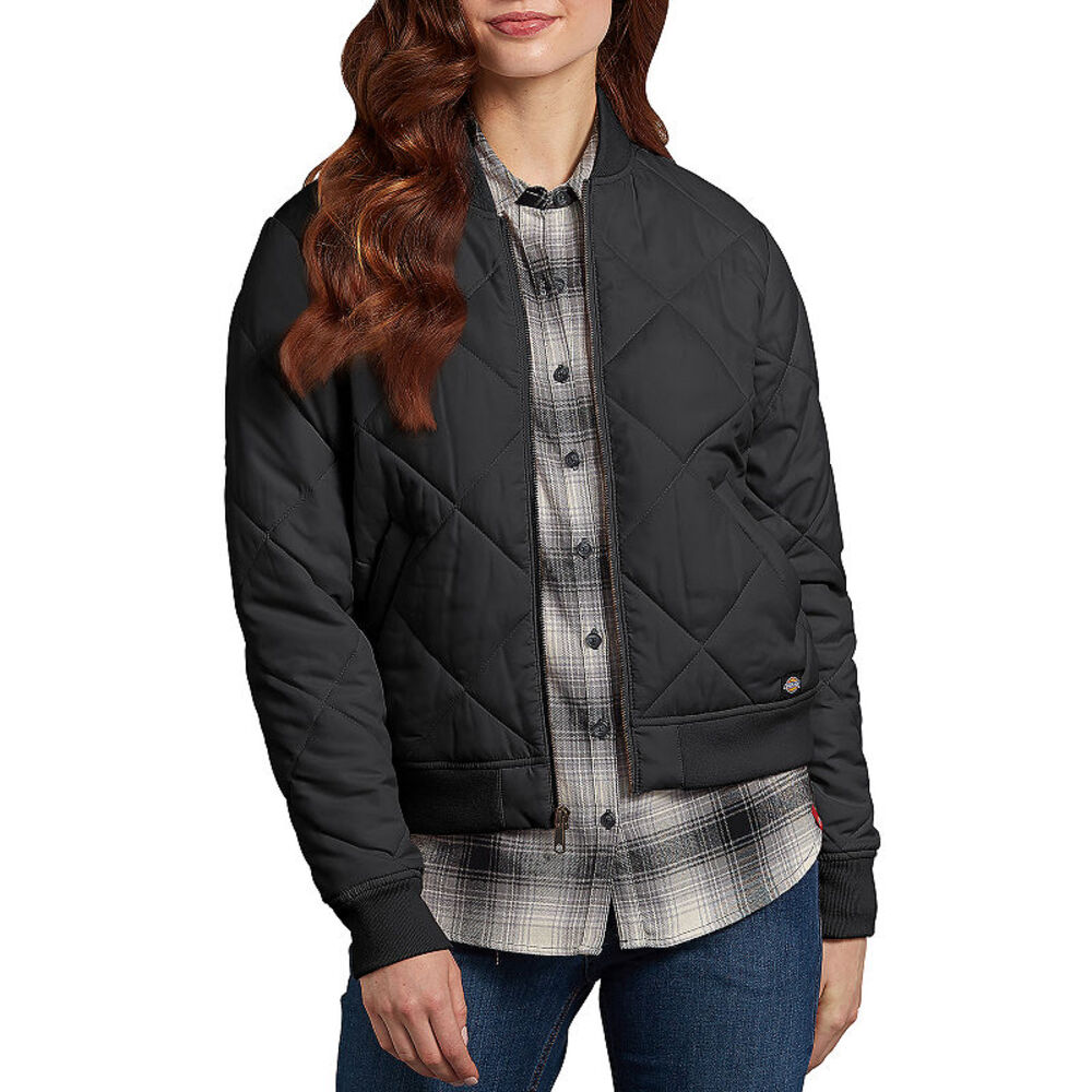 NWT Dickies Women’s Quilted Bomber Jacket Black Size Small